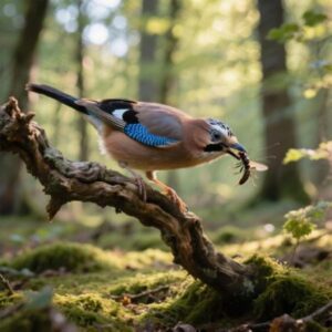 Eurasian Jays Eat